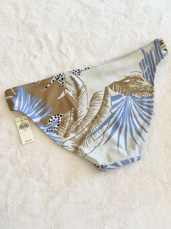 NWT Aerie Tropical Leaf Print Bikini Bottom - Size: Small - Image 4