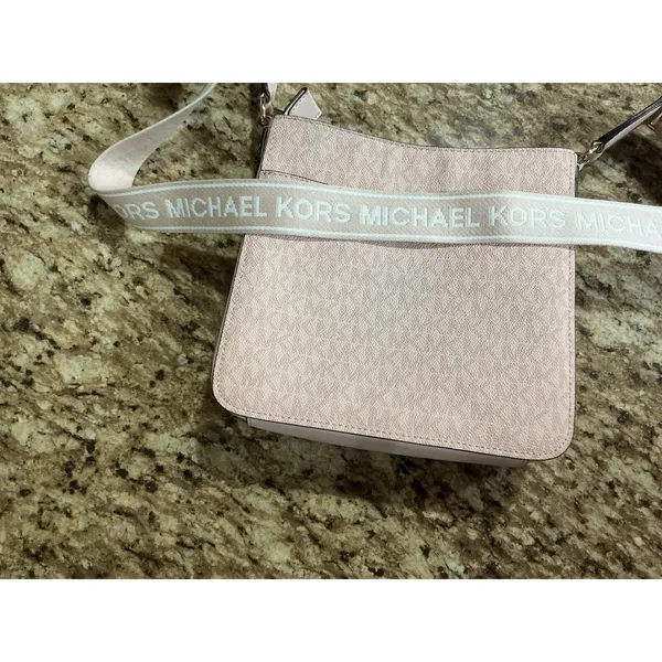 Michael Kors Jet Set Small Logo Crossbody Powder Blush Wide Strap 35T5GTVC5V - Image 4