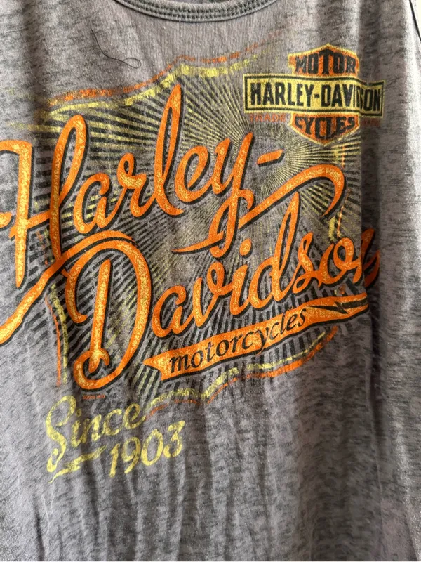 Harley-Davidson Munich Germany‎ Burnout Tank Top Gray Large - Image 2