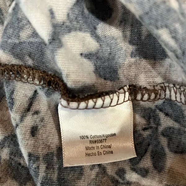 St. John's Bay Floral Cottagecore Top Small Brown‎ Scoop Neck Cotton Earthy Neutral Classic L/S - Image 14