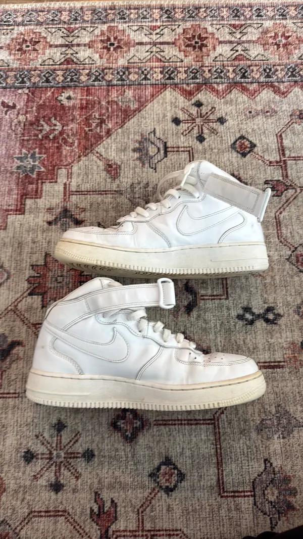 High-Top Air Force 1 Nike White Leather Shoes - Image 5