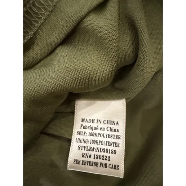 New In Olive Green Babydoll Tunic Dress Long Sleeve Button Down‎ Small NWT - Image 7