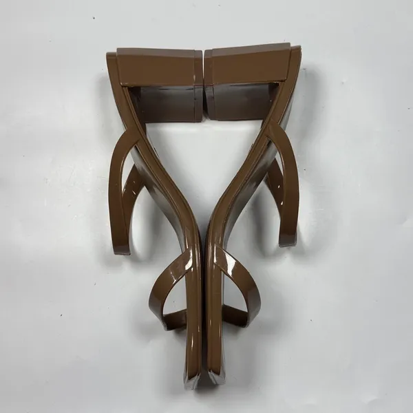 Jeffrey Campbell Sandals Tan Beige Jamm-3 Jelly Slide Block Heels S-513 Sz 10 - Image 4