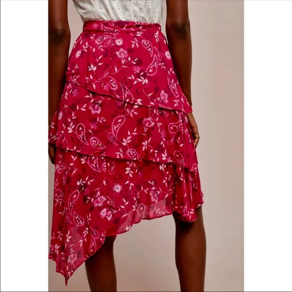 Anthropologie NWT Steele Floral Asymmetrical Skirt - Image 4