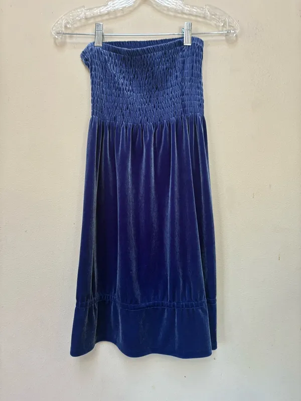 Frenchi Blue Velvet Strapless Mini Dress Small Homecoming Party Coquette - Image 7