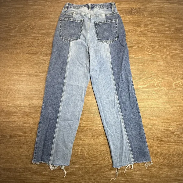 PacSun Eco Two-Tone '90s Boyfriend Jeans Size 25 Straight Cropped Leg Streetwear - Image 7
