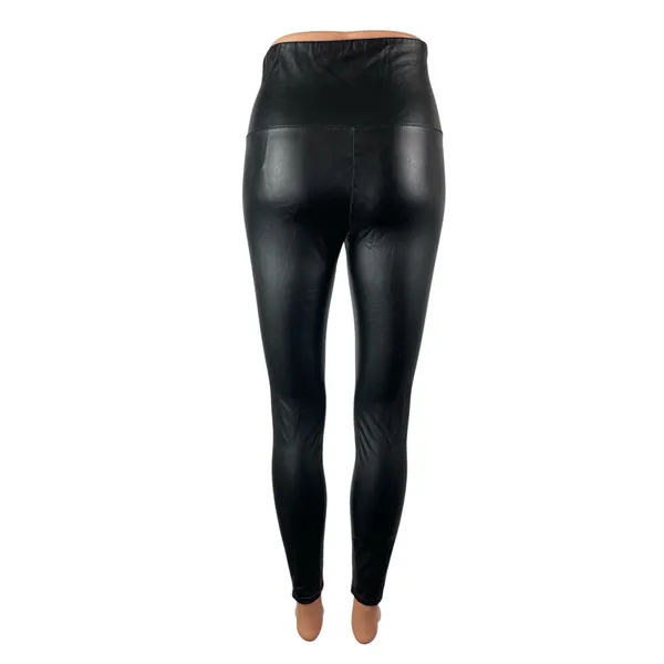 Aritzia Wilfred Free Women's Black High Rise Faux Leather Vegan Leggings Pants S - Image 4