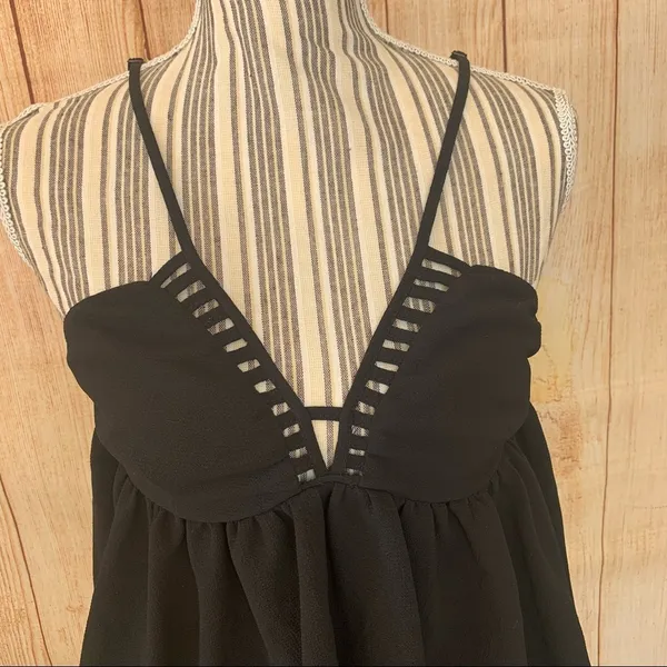 Papaya Medium Casual Black V Neck Blouse - Image 7