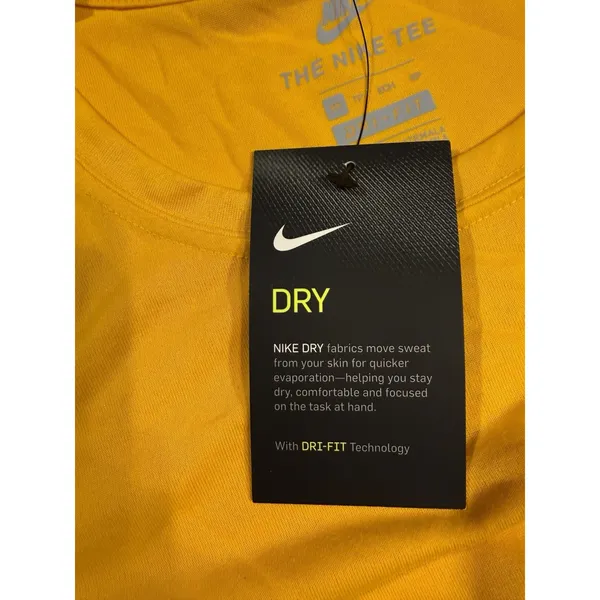 Nike Dri-FIT Women's XS Yellow Short Sleeve Solid Polyester T-Shirt (F43) - Image 8