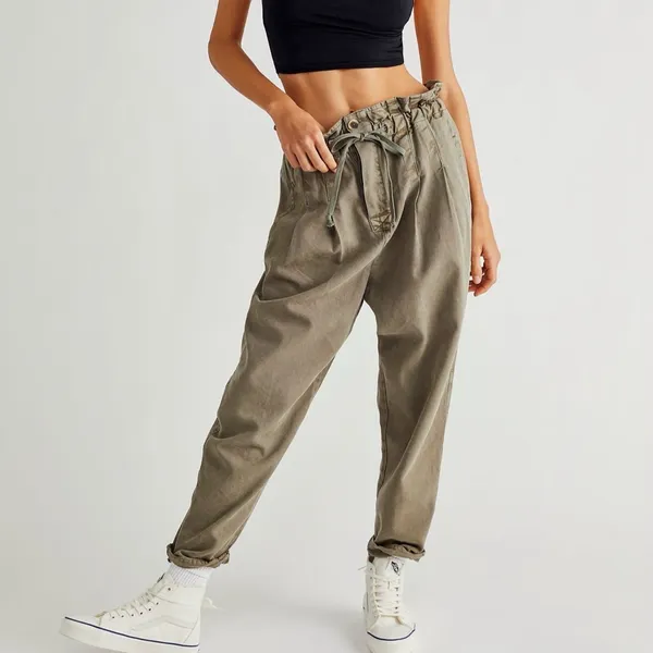 Free People Margate Pleated Indiepop Paper bag Trouser Pant size xs - Image 3