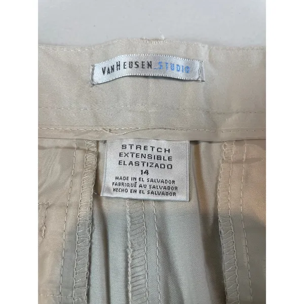 Van Heusen Studio City Short Modern Fit Bermuda Length Beige NWT Size 14 - Image 8