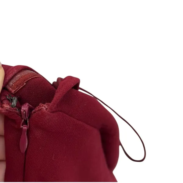 Likely Driggs Midi Dress Sheath Strapless Ruffle Burgundy Red Purple‎ Size 2 - Image 16