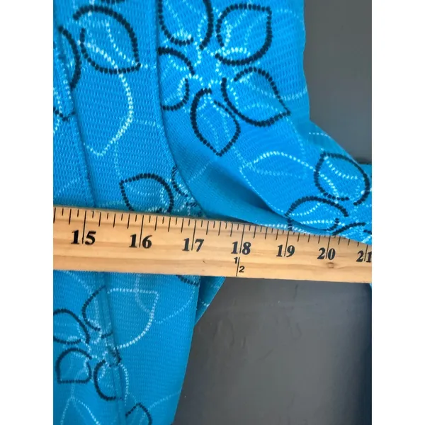 L.L. Bean Womens‎ Turquoise Blue Floral Quarter Zip Pullover Active Top Size M - Image 5