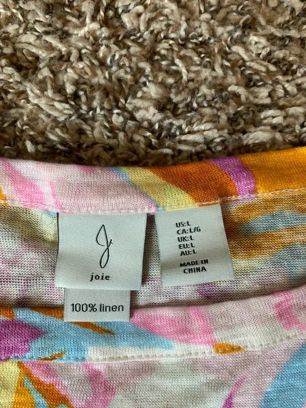 Joie 100% Linen Floral Boxy Top Large - Image 2