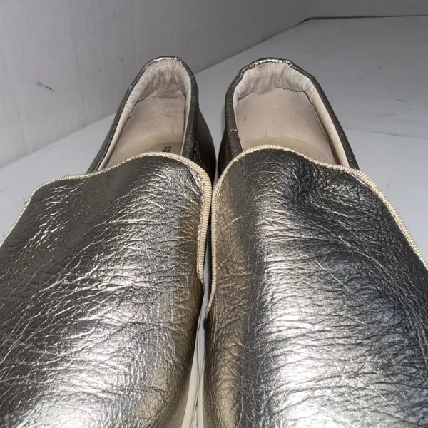 Birdies Swift Gold Metallic SlipOn Leather Sporty Preppy Cushion Sneakers Size 8 - Image 12