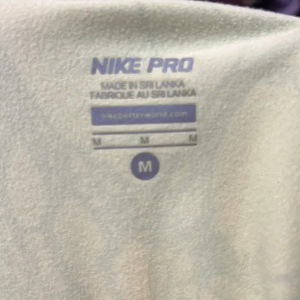NIKE Pro Half Zip Pullover Womens‎ Medium Yellow Blue Lace Hyperwarm Long Sleeve - Image 7