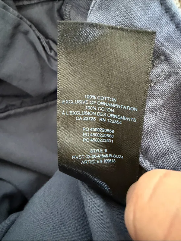 Aritzia TNA Supply Cargo Pants GD Vintage Navy 100% Cotton Size 4 - Image 5