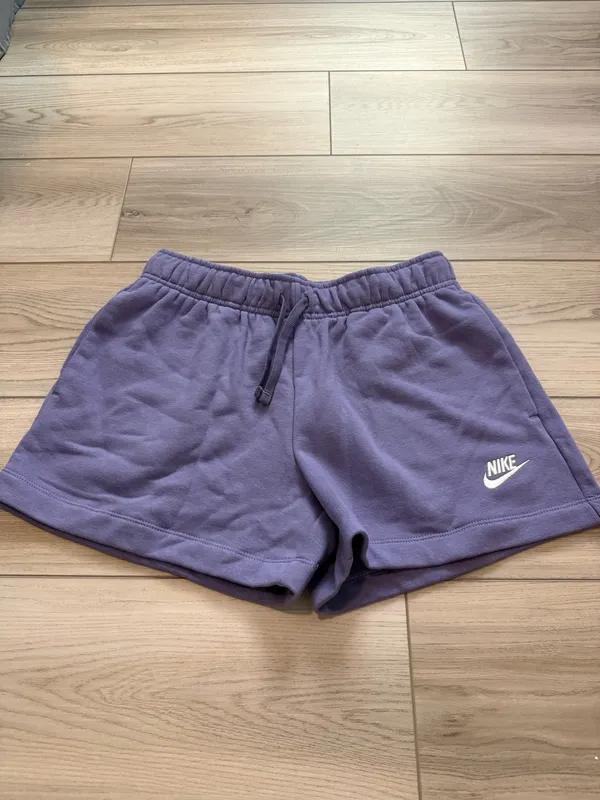 Nike Women’s Club Dusty Amethyst & White Fleece Shorts - Image 2