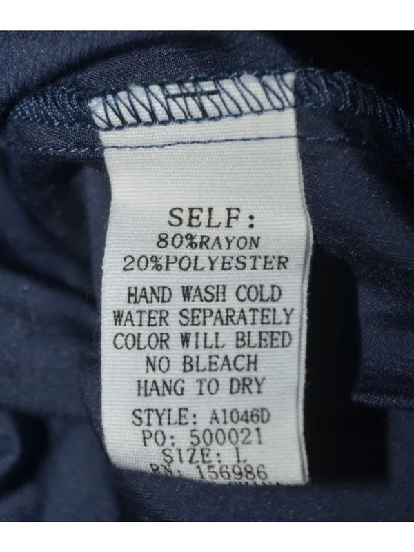 In February Navy Blue Tiered Maxi Dress Size L Milkmaid Puff Sleeve Keyhole Tie - Image 10