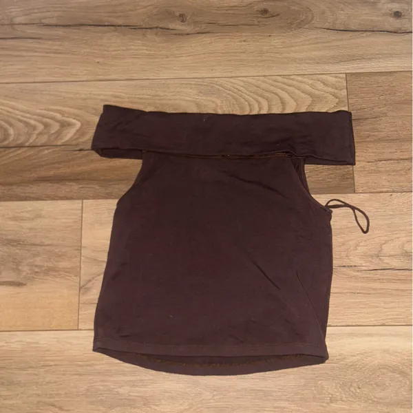Aerie Chill Up Off The Shoulder Top in Brown - Image 3
