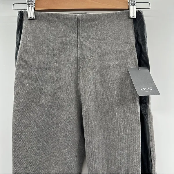 Lysse Women's Kasper Gray & Black Faux Leather Side Legging Pants Sz‎ XS NEW - Image 4