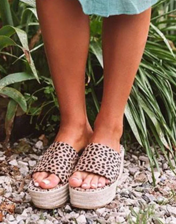 Bamboo Cheetah Print Espadrille Platform Slip On - Image 2