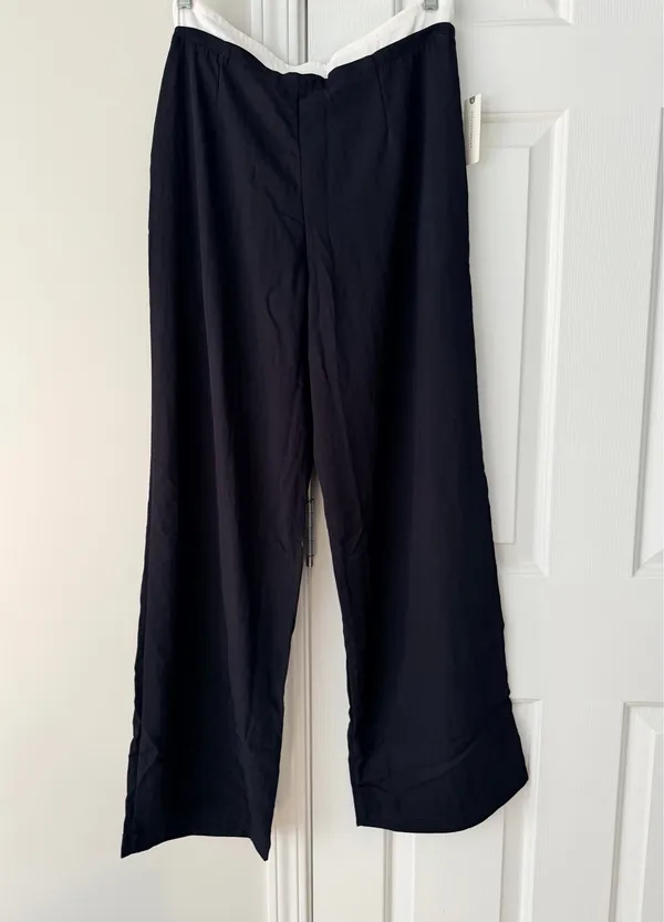 Anthropologie Layered Drawstring Wide-Leg Trousers, Size S - Image 14
