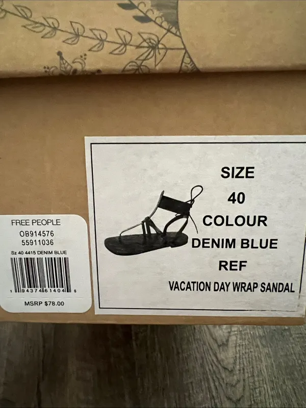 Free People Denim Blue Vacation Day Wrap Sandals - Image 5