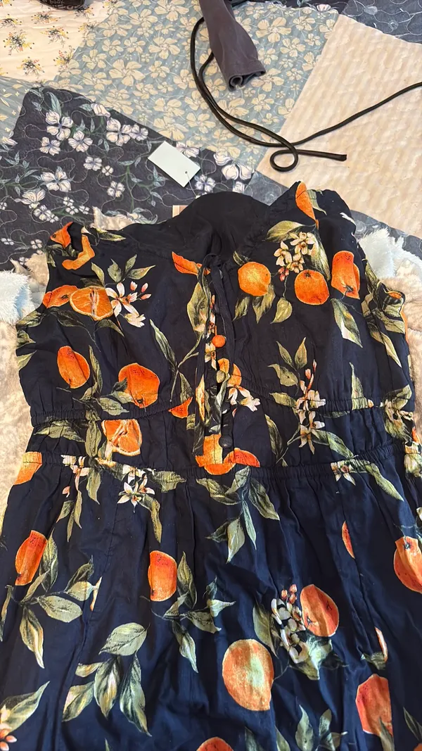 Orange, navy long maxi dress from loft - Image 4