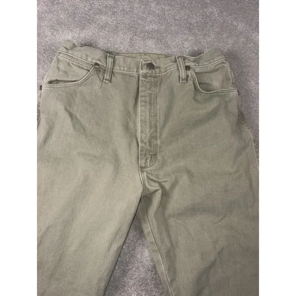 VTG Women's 90s Denim Wrangler Jeans WPL6428 15x32‎ (30x32) Cowgirl Cut Green - Image 3