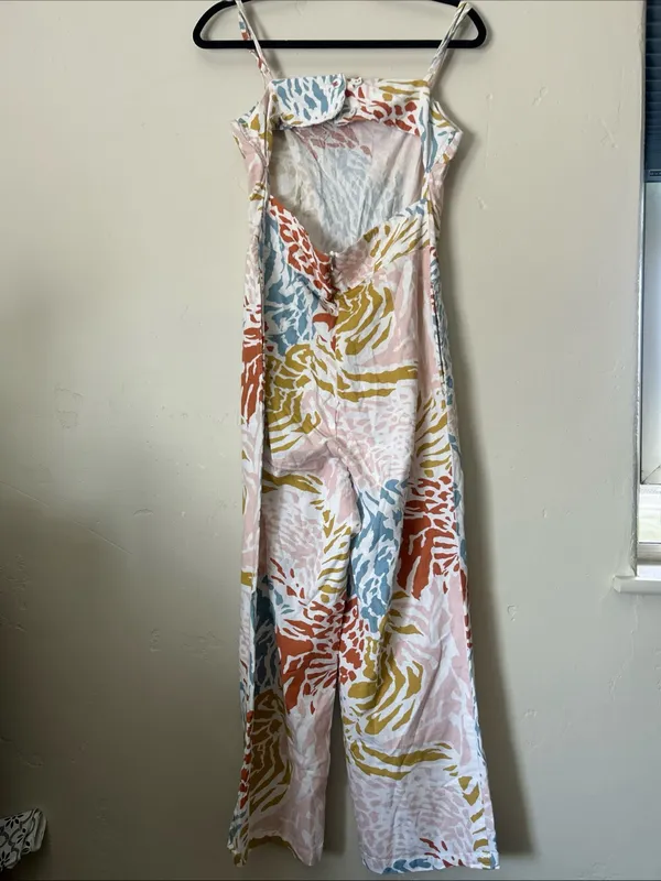 ASOS Design Women's Multi Color Jumpsuit Romper W/ Open Mid Back Sz 6 - Image 7