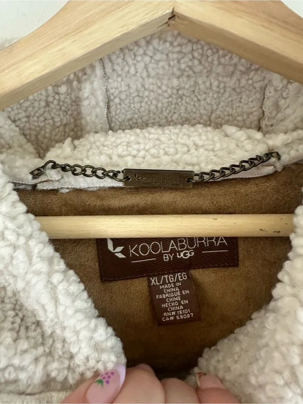 Koolaburra by UGG Hooded Shearling Jacket Tan Brown Size XL NWT - Image 11