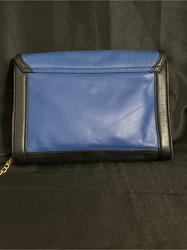 Koret Luxe Vintage Women’s Blue Red & Black Crossbody Bag Gold Chain Strap - Image 4