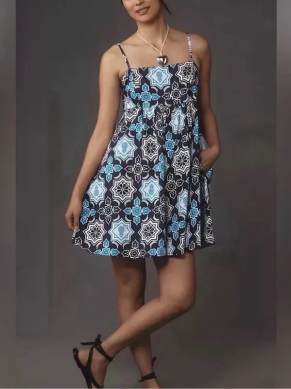 Anthropologie Hutch Pineapple Print Romper Size Small Blue Black Tropical - Image 2