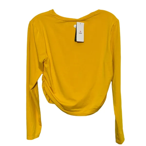 Baleaf Womens Long Sleeve Workout Top Cropped Athletic Shirt Yellow Medium - Image 7