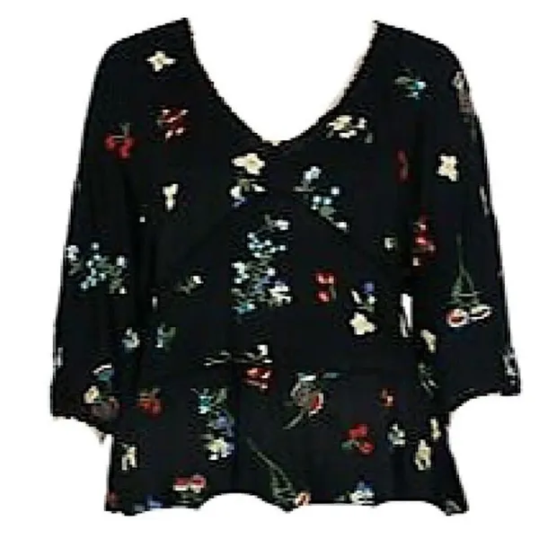 Anthropologie Parvati Floral Boho Embroidered Top Size Medium‎ - Image 4