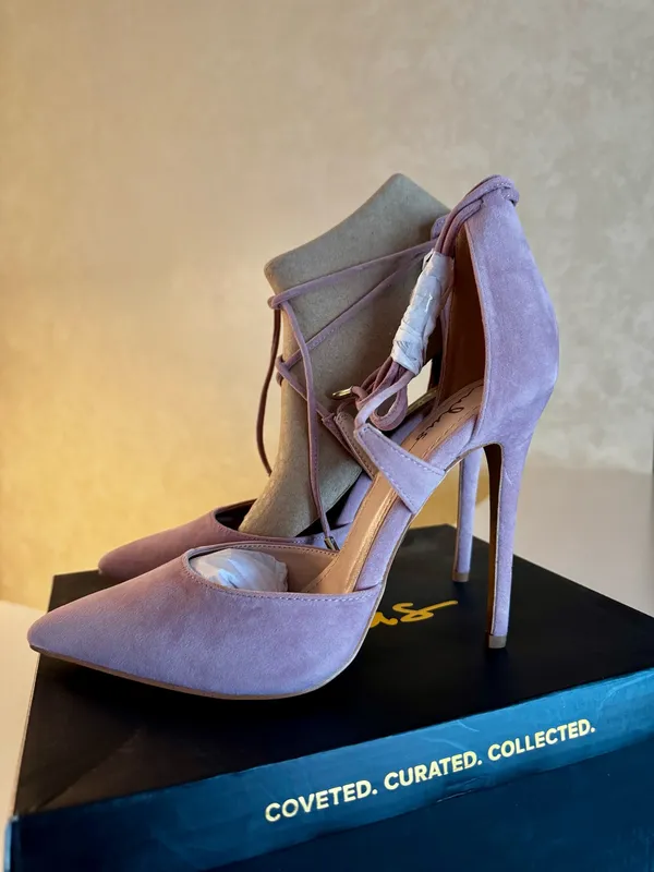 Lulus Dani Dusty Rose Suede Lace-Up Heels - Image 5