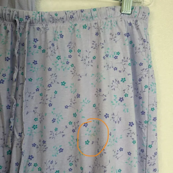 Croft & Barrow Purple Floral Pajama Set XXL Short Sleeve Top Crop Pants 2pc - Image 9