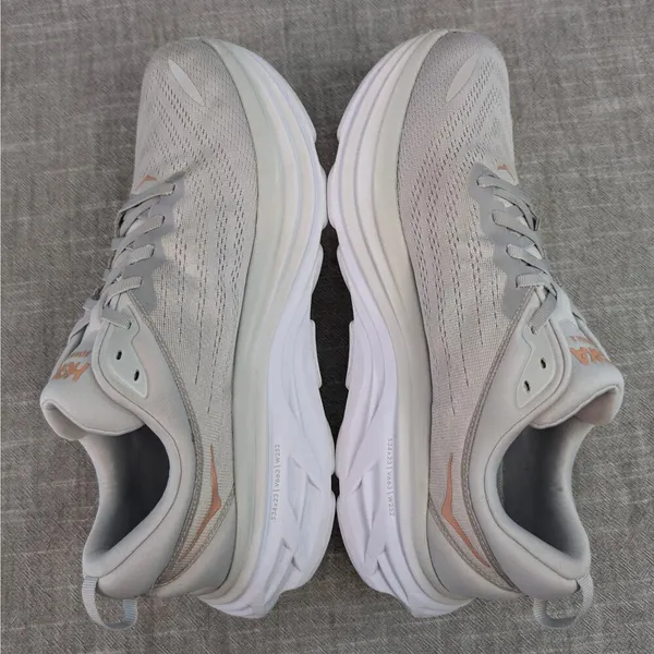 Hoka ONE ONE Bondi 8 Harbor Mist Rose Gold Grey Womens Run Comfort Sneaker 12B - Image 9