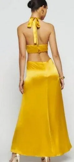 💕REFORMATION💕 Nerida Silk Dress ~ Tumeric 10 NWT - Image 2