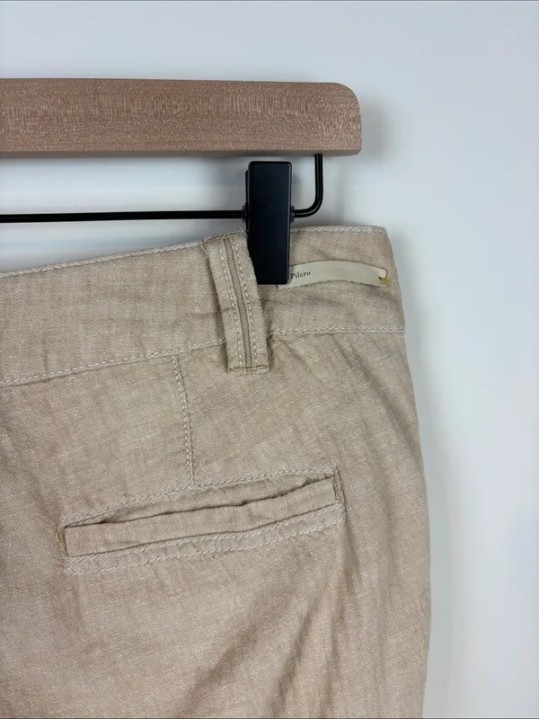 Pilcro And The Letterpress Linen Wide Leg Pants Women’s Size 4 Tan Low Rise - Image 9