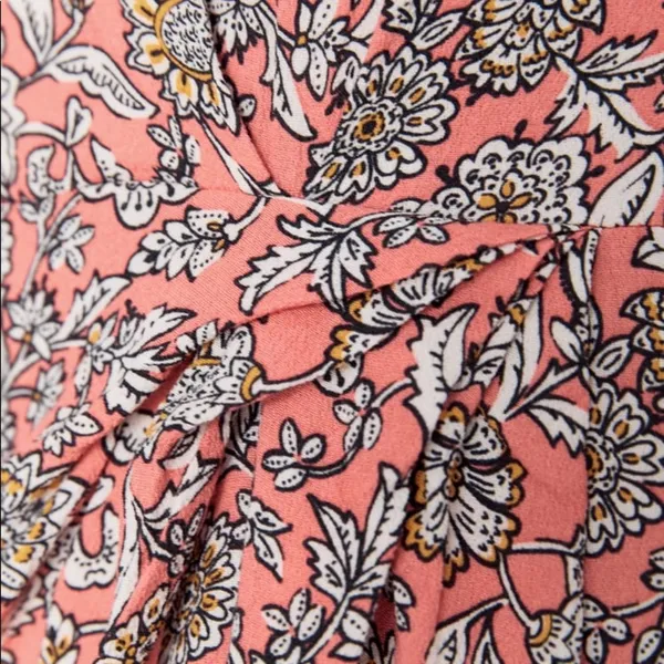 Zara FLORAL PRINTED DRAPED MIDI Flowy DRESS Long Sleeve Puff Shoulders Sz XS NEW - Image 16