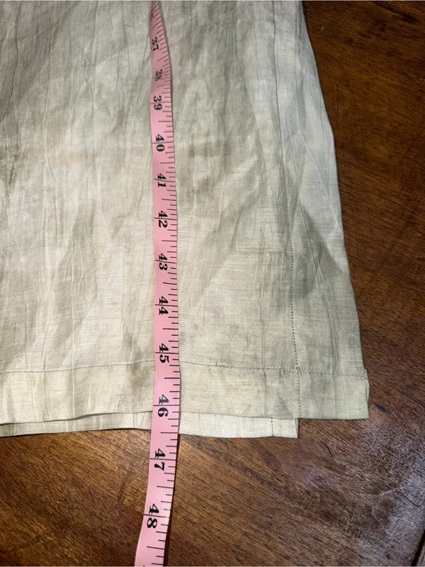 Acquamarine 100% Linen Made In Italy Midi Dress Lagenlook Artisan Chic‎ Sz 4 - Image 8
