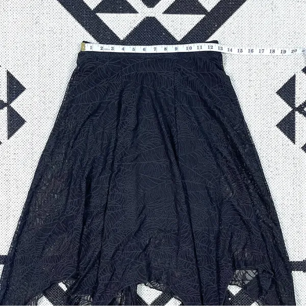 Killstar Caroline Black Lace Handkerchief Hem Skirt XS - Image 7