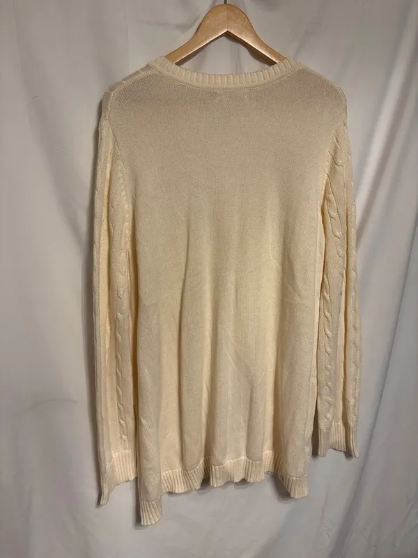 Woman Within GrandmacoreCream Cable Knit Button-Front Cardigan Size 1X NWOT - Image 4