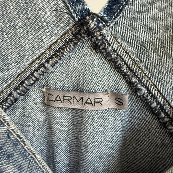 Carmar sz S blue distressed cutout cottagecore Denim Overalls‎ - Image 6