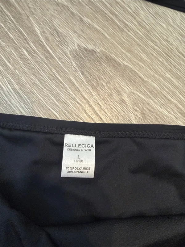 BNWT Relleciga Women's Triangle Bikini Set in Black Size Large - Image 4