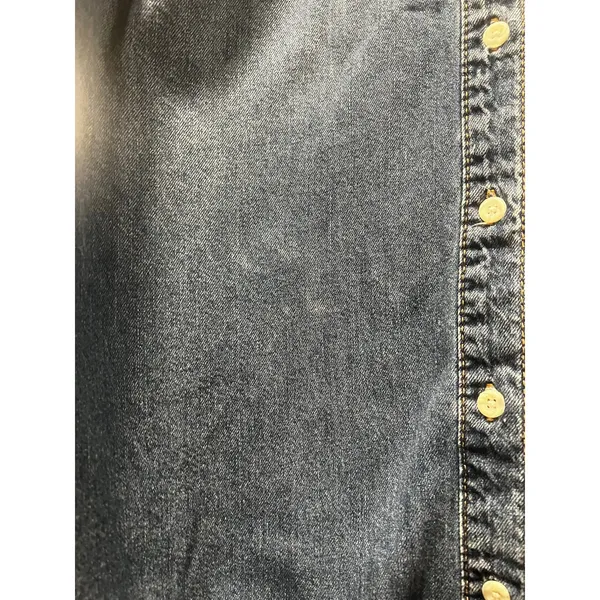 Ava & Viv Plus Size 1X Denim Shirt Dress Belted Button Front Midi - Image 7