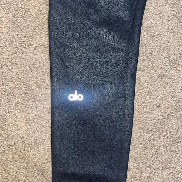 Alo‎ Yoga High Waist Airbrush Legging Crackled Performance Faux Leather Black XS - Image 7
