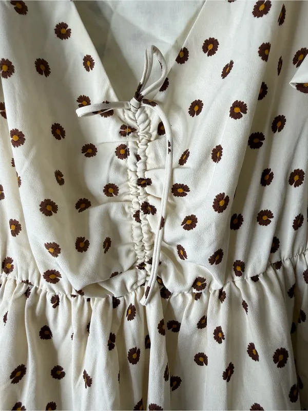 Petal and pup Cream Floral Tiered Babydoll Dress size 4 - Image 6